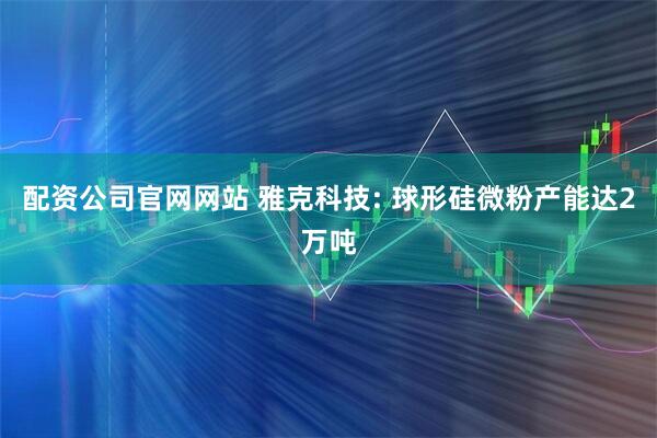 配资公司官网网站 雅克科技: 球形硅微粉产能达2万吨