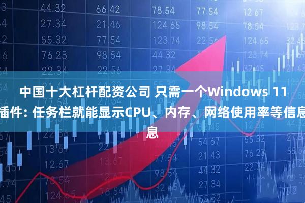 中国十大杠杆配资公司 只需一个Windows 11插件: 任务栏就能显示CPU、内存、网络使用率等信息